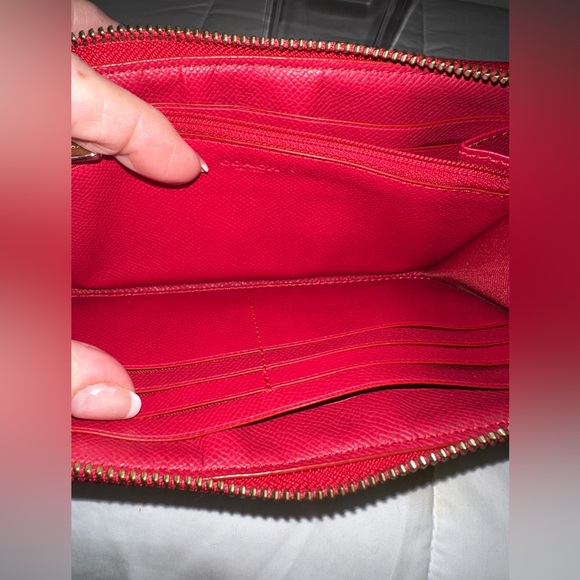 Coach Brown Monogram with Red Trim Wallet - Picture 13 of 16